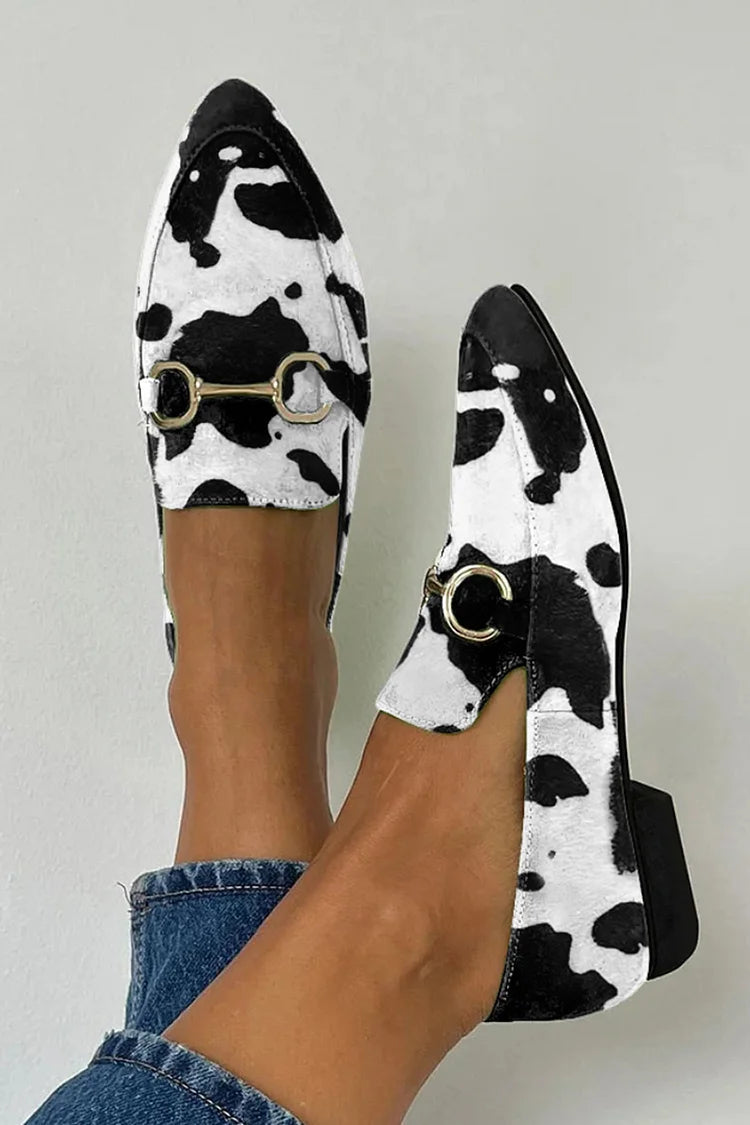 Geprinte Loafer met Gesp