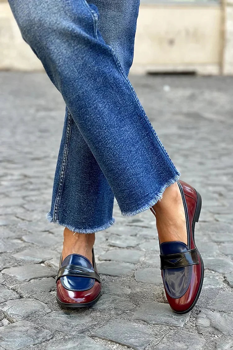 Glanzende Driekleurige Loafer