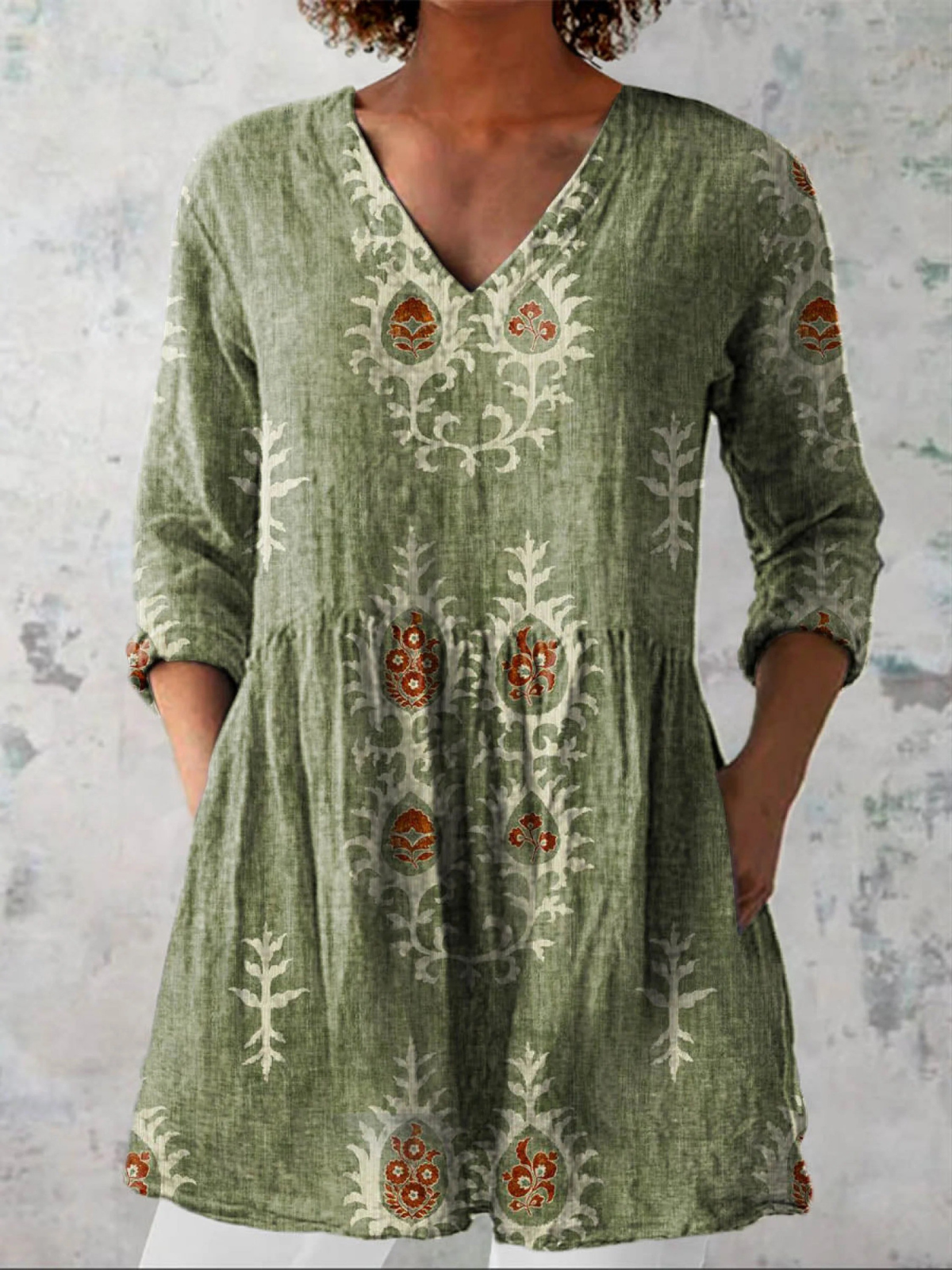Elise | Lange Blouse met V-Hals
