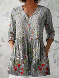 Ava | Erfgoed Bloemen V-Hals Shirt