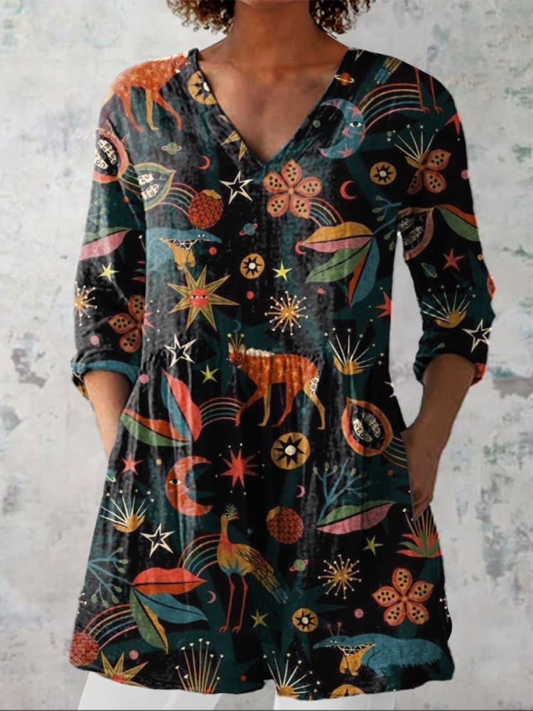 Harper | Midnight Woodland V-Hals Shirt
