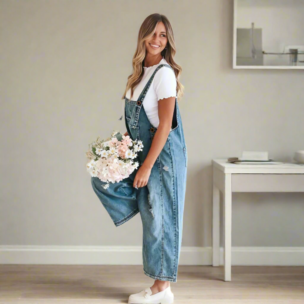 CARMELITA™ – Vintage Washed Verstelbare Jumpsuit