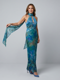 Juniper | Mouwloze Maxi Jurk met Halter Nek