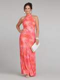 Coraline | Halternek Geprinte Maxi-jurk