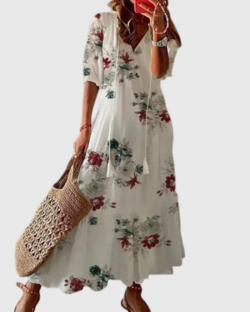 Ramona | Boho Vintage Zomer Maxi Jurk