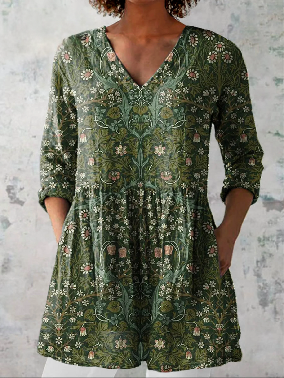 Julie | Lange Blouse met V-hals