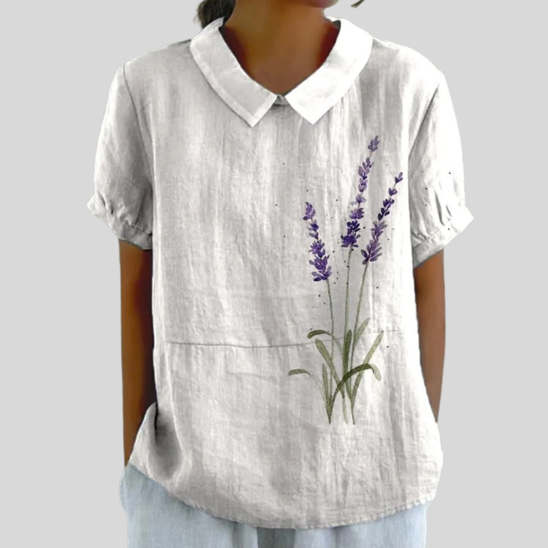 Renée | Minimalistische Blouse met Bloemenprint