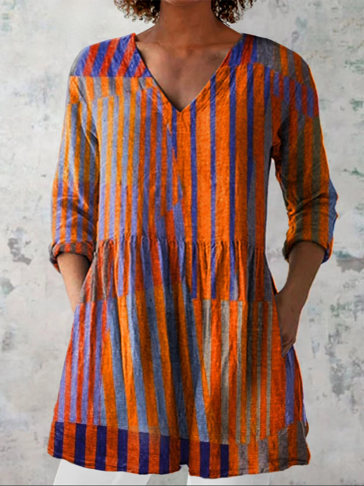 Nadia | Lange Blouse met V-Hals