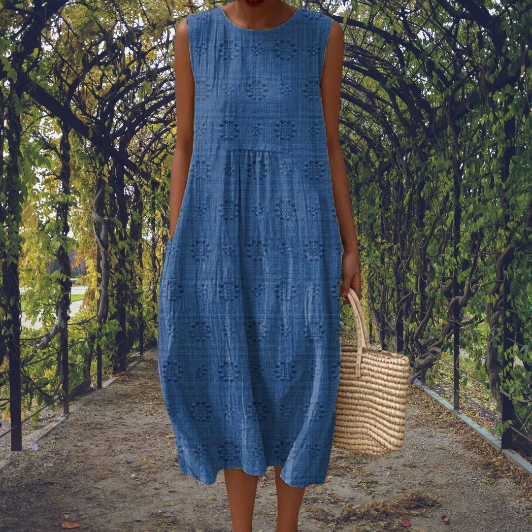 Courtney | Elegante Mouwloze Jurk met Zakken