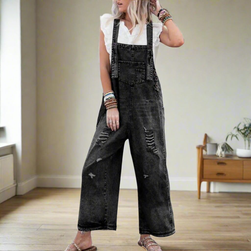 CARMELITA™ – Vintage Washed Verstelbare Jumpsuit