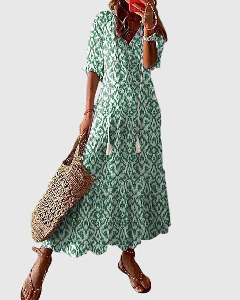 Ramona | Boho Vintage Zomer Maxi Jurk