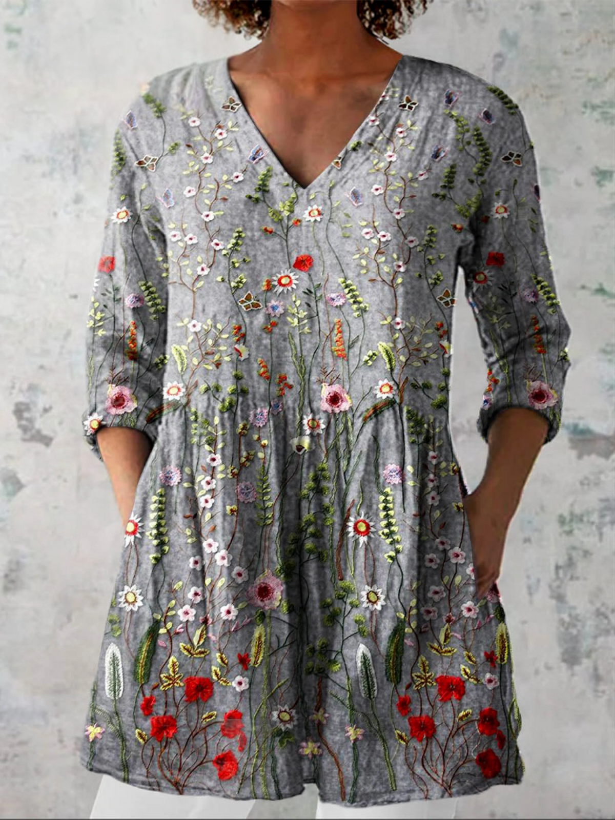 Amelie | Lange Blouse met V-Hals