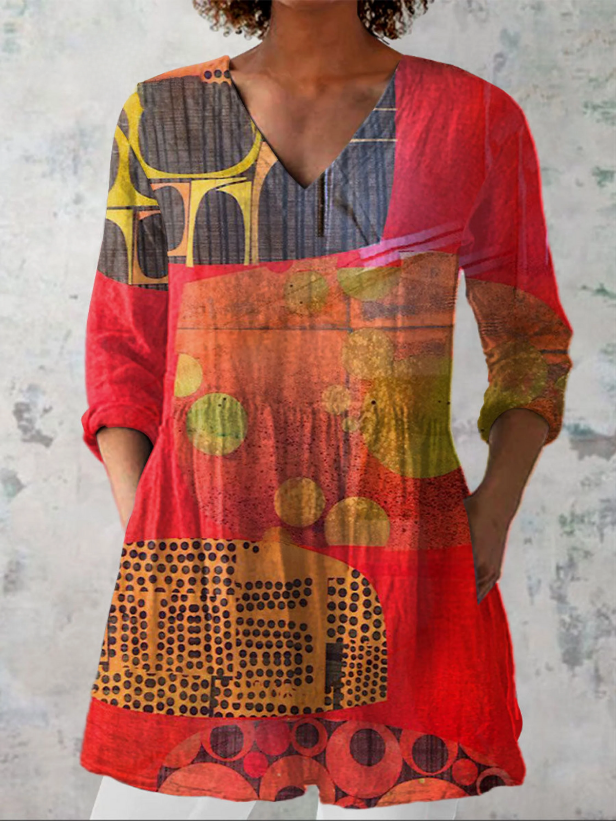 Lucie | Lange Blouse met V-Hals