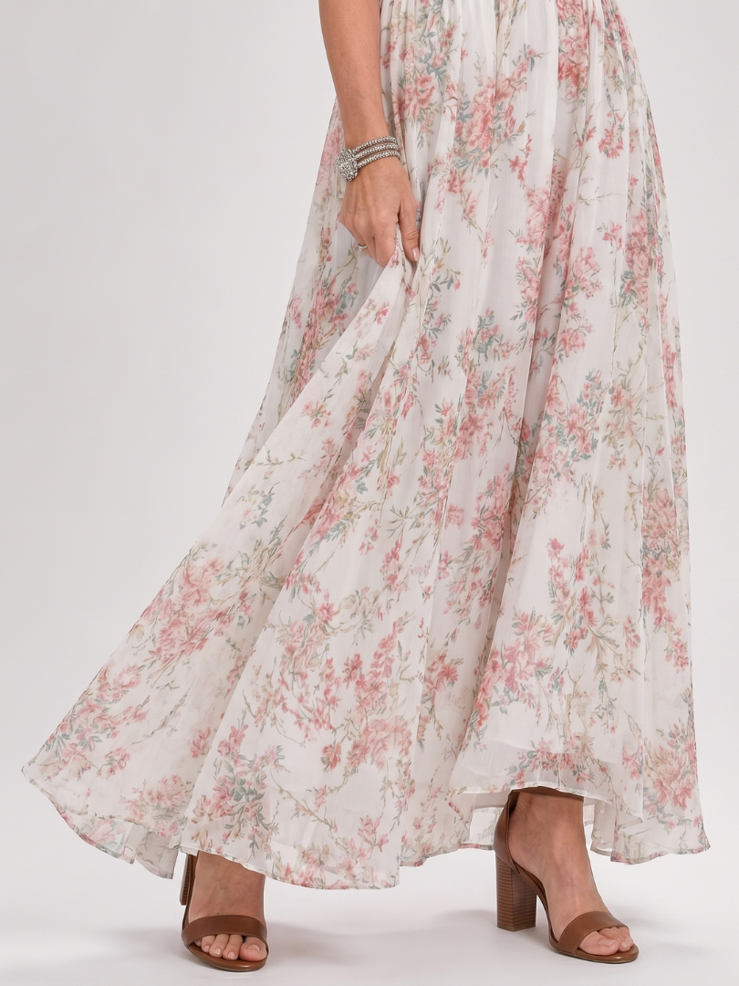 Guinevere | Bloemenprint Vloeiende Midi Jurk