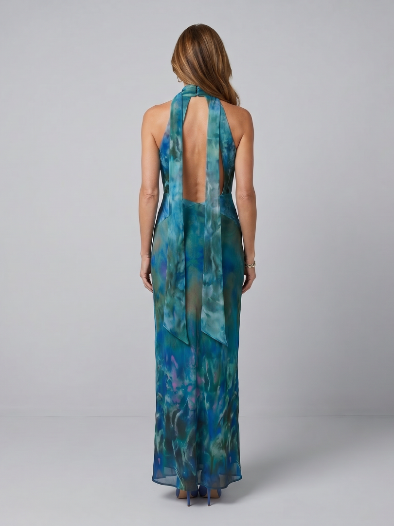 Juniper | Mouwloze Maxi Jurk met Halter Nek