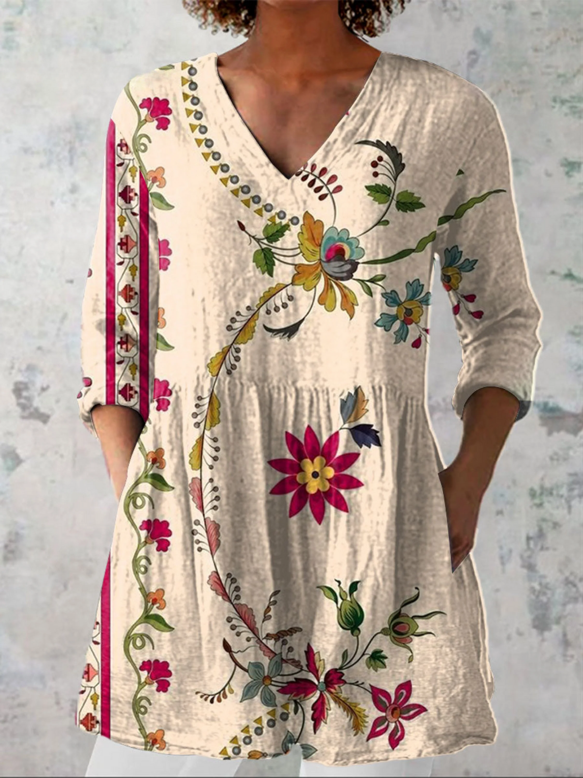Clara | Lange Blouse met V-Hals