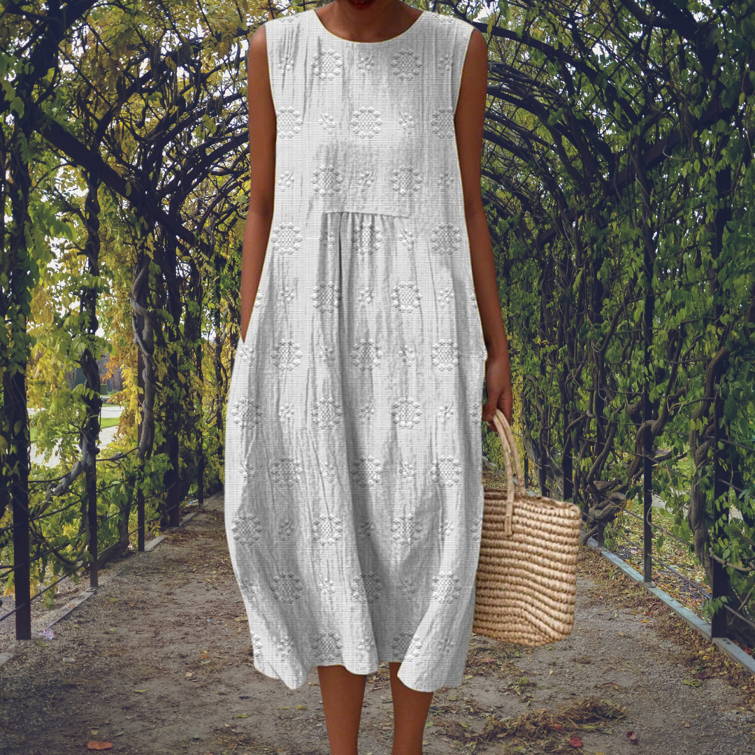Courtney | Elegante Mouwloze Jurk met Zakken