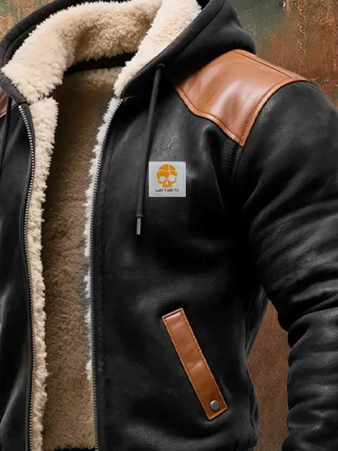 Adam - WINTERJACK MET GESELECTEERDE LEDEREN DETAILS