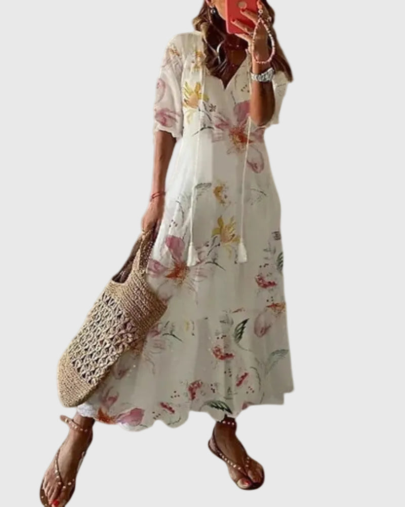 Ramona | Boho Vintage Zomer Maxi Jurk