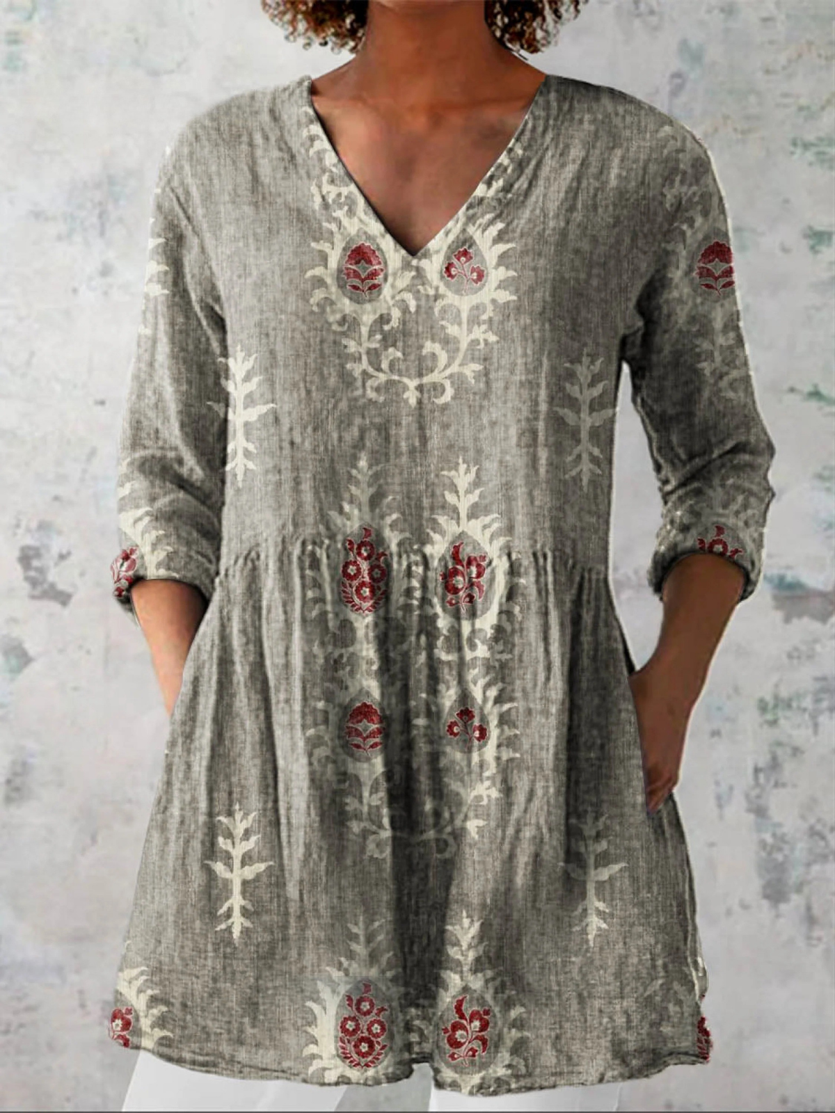Elise | Lange Blouse met V-Hals
