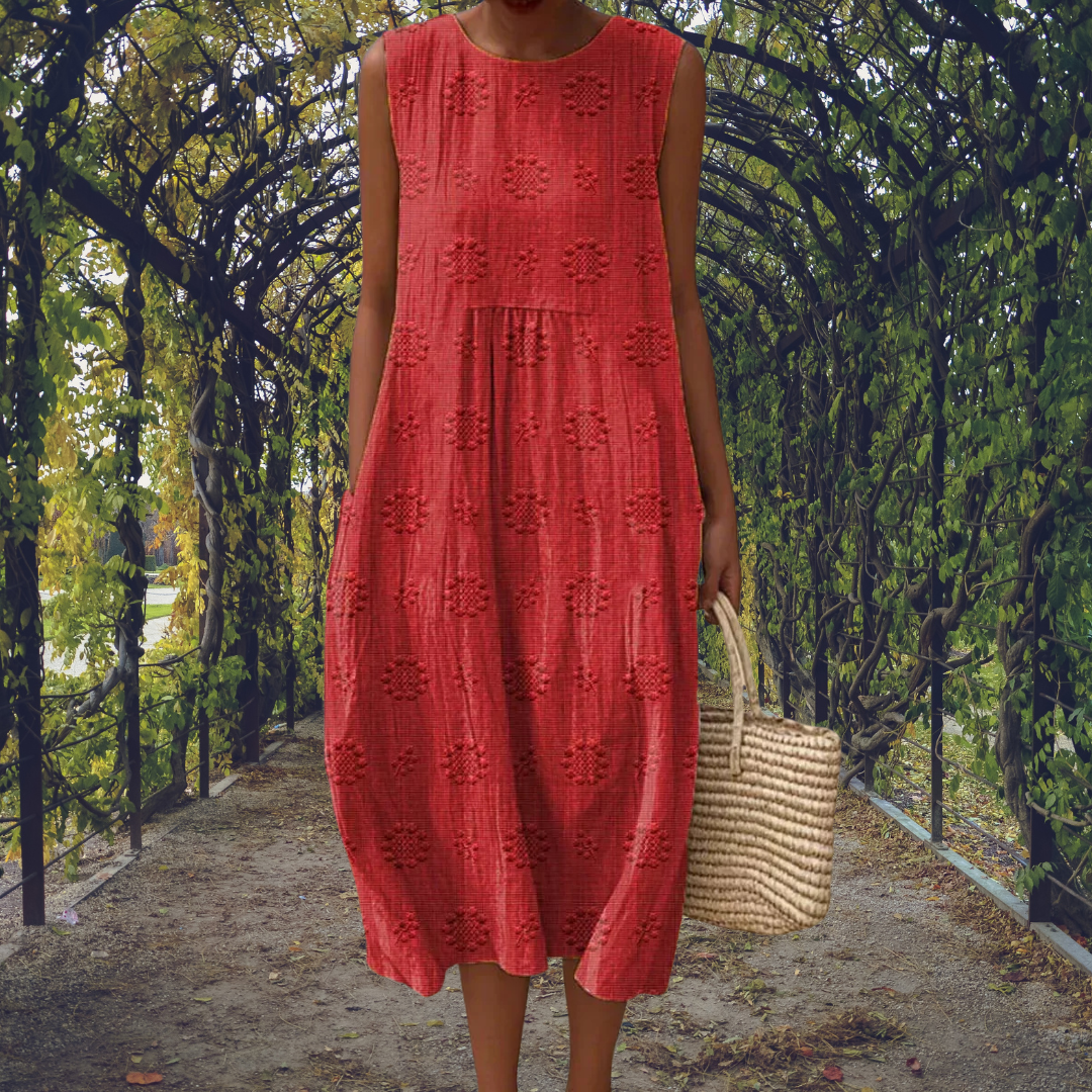 Courtney | Elegante Mouwloze Jurk met Zakken