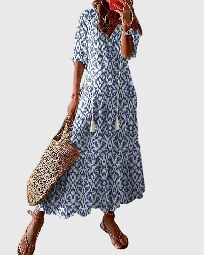 Ramona | Boho Vintage Zomer Maxi Jurk