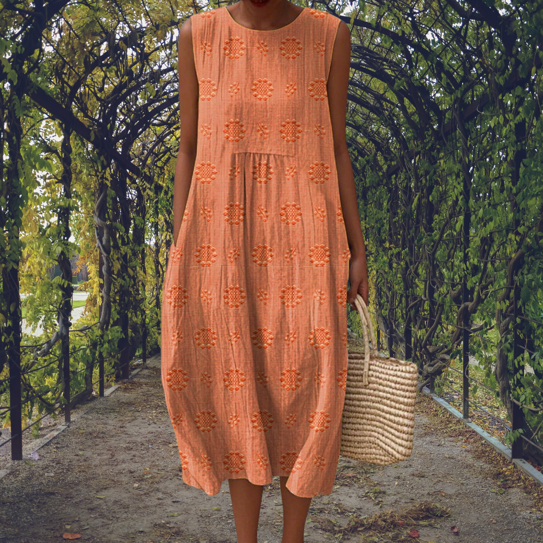 Courtney | Elegante Mouwloze Jurk met Zakken