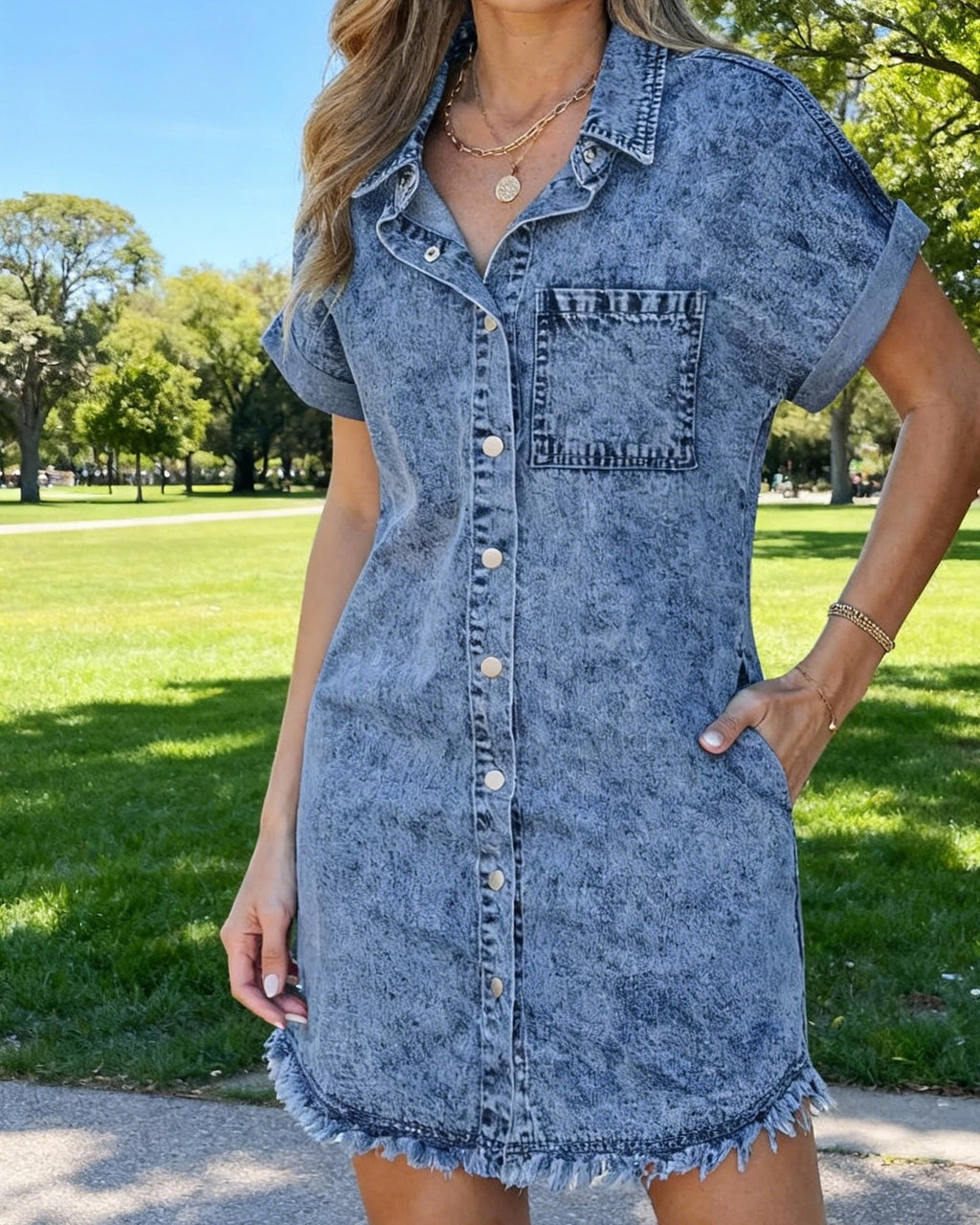 Kaelia | Denim Shirt Jurk