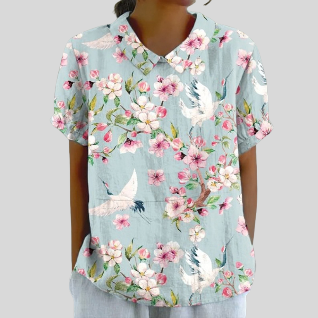 Élina | Gracieuse Bloes met Bloemenprint