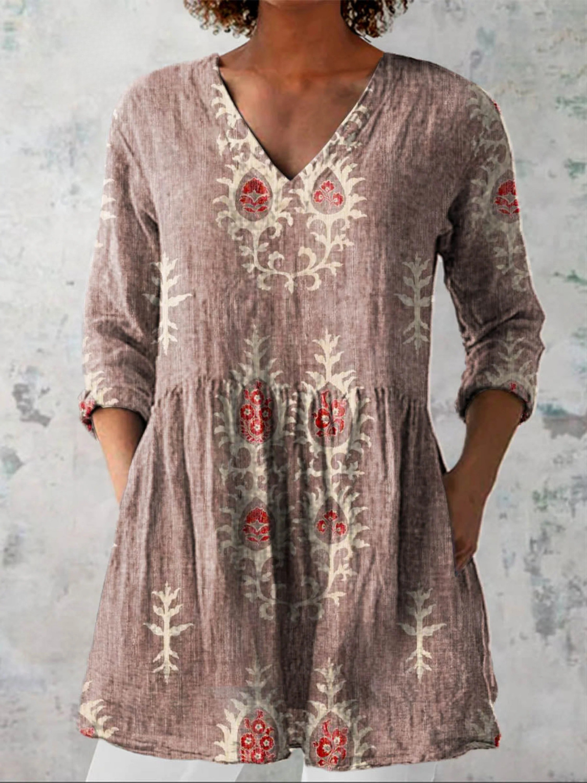 Elise | Lange Blouse met V-Hals