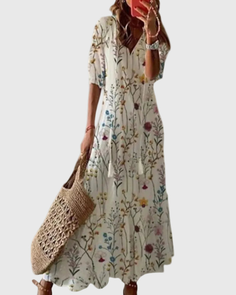 Ramona | Boho Vintage Zomer Maxi Jurk