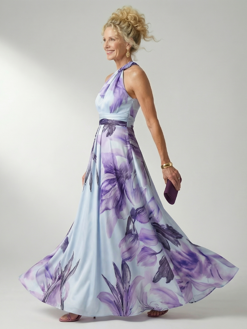 Amiel | Lichte Bloemige Maxi Jurk