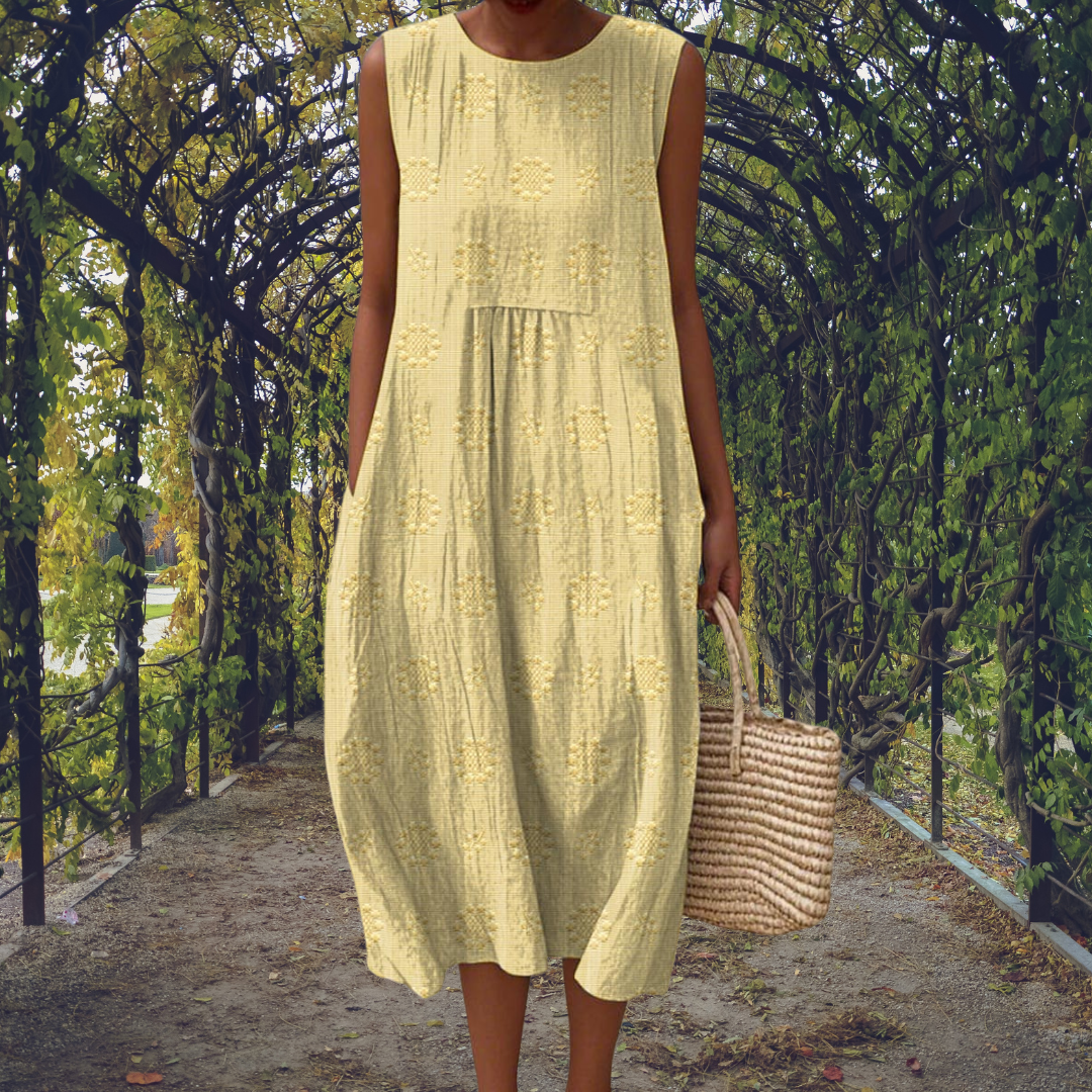 Courtney | Elegante Mouwloze Jurk met Zakken