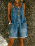 Zoë | Denim Playsuit met Schouderbanden