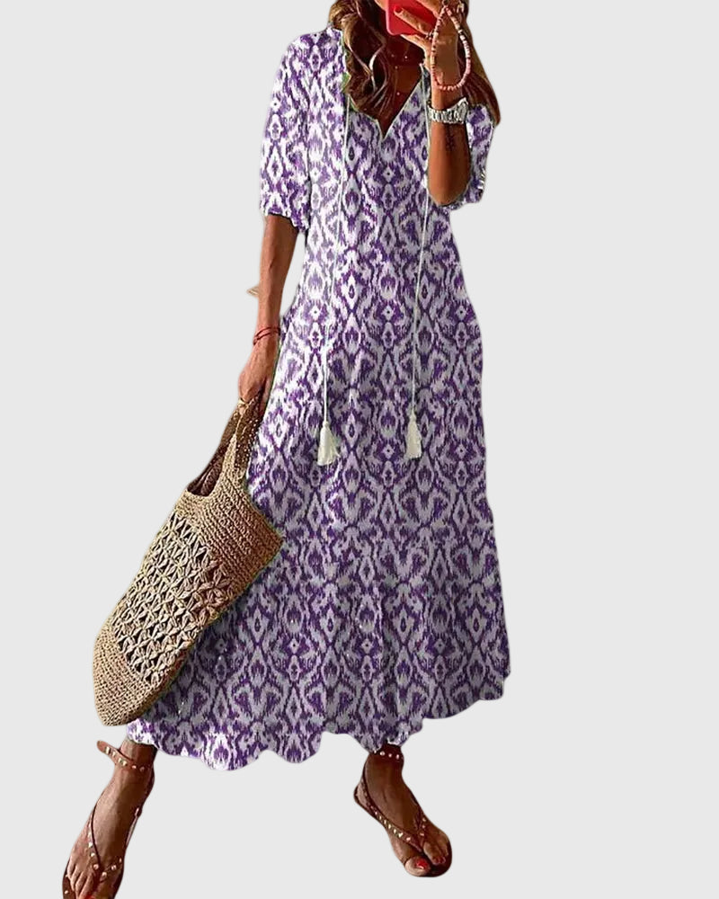 Ramona | Boho Vintage Zomer Maxi Jurk