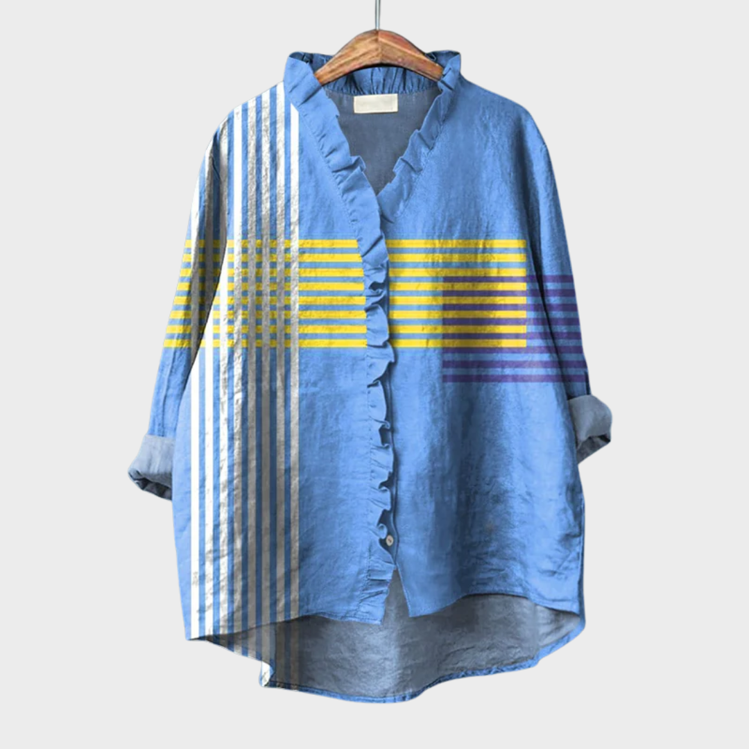 Ophélie | Grafische Blouse met Volants