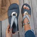 Skylar | Platte Sandalen Met Metalen Gesp