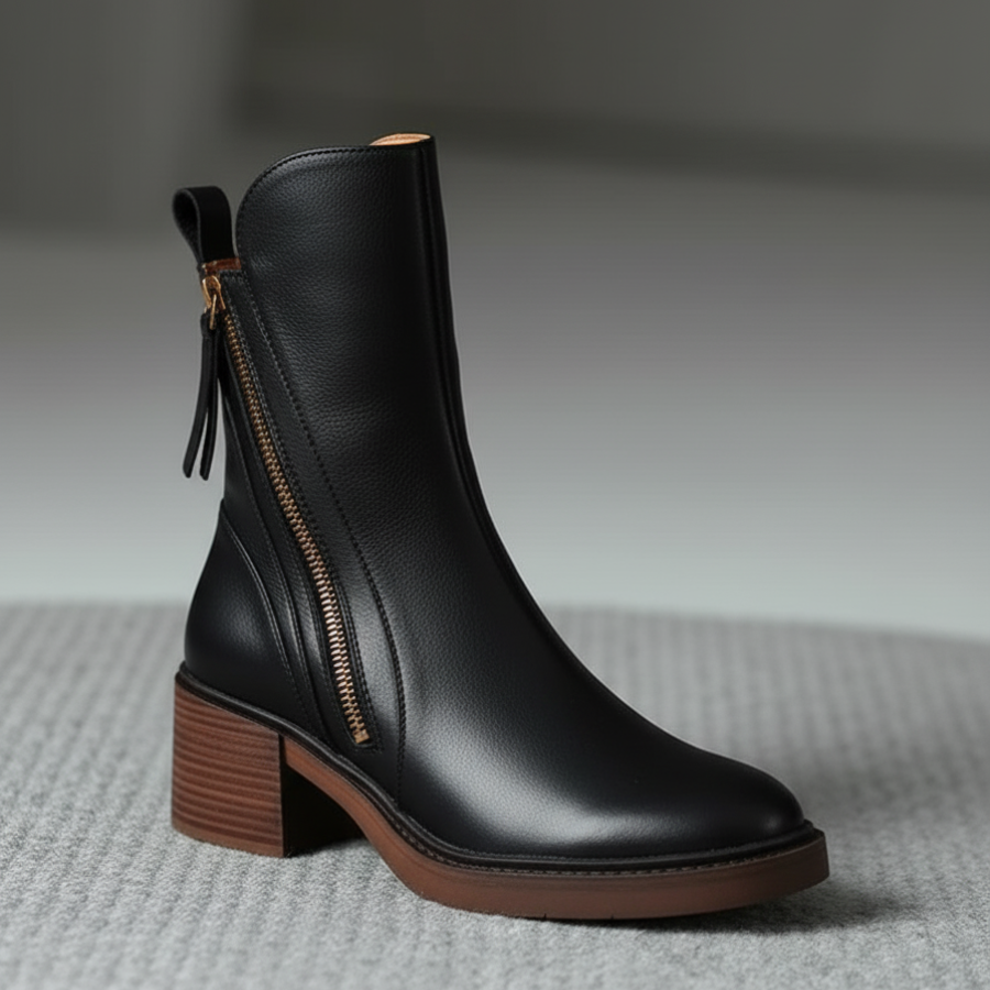 VALORINE | Zwarte Laarzen met Hak voor Comfort en Stijl