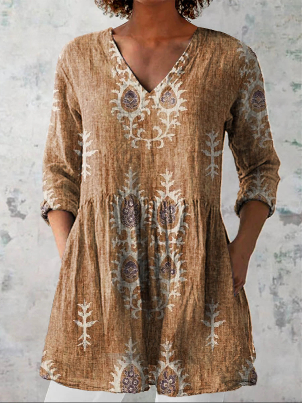 Elise | Lange Blouse met V-Hals