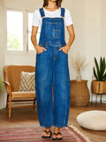 Nora | Denim Tuinbroek Jumpsuit met Zakken