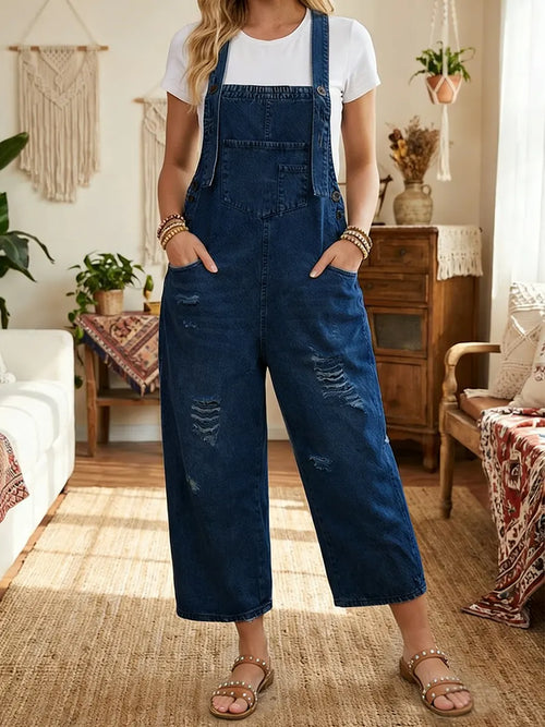 Aurevia | Denim Tuinbroek met Vintage Look