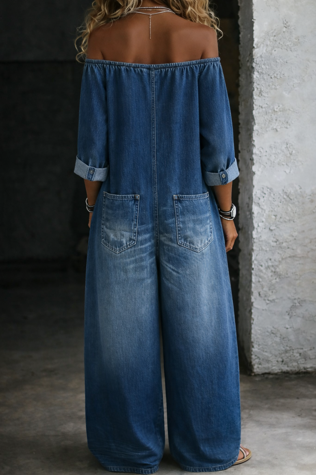 Elena | Off Shoulder Lange Mouwen Jumpsuit