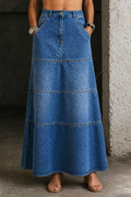 Mary | Middellange Denim Rok