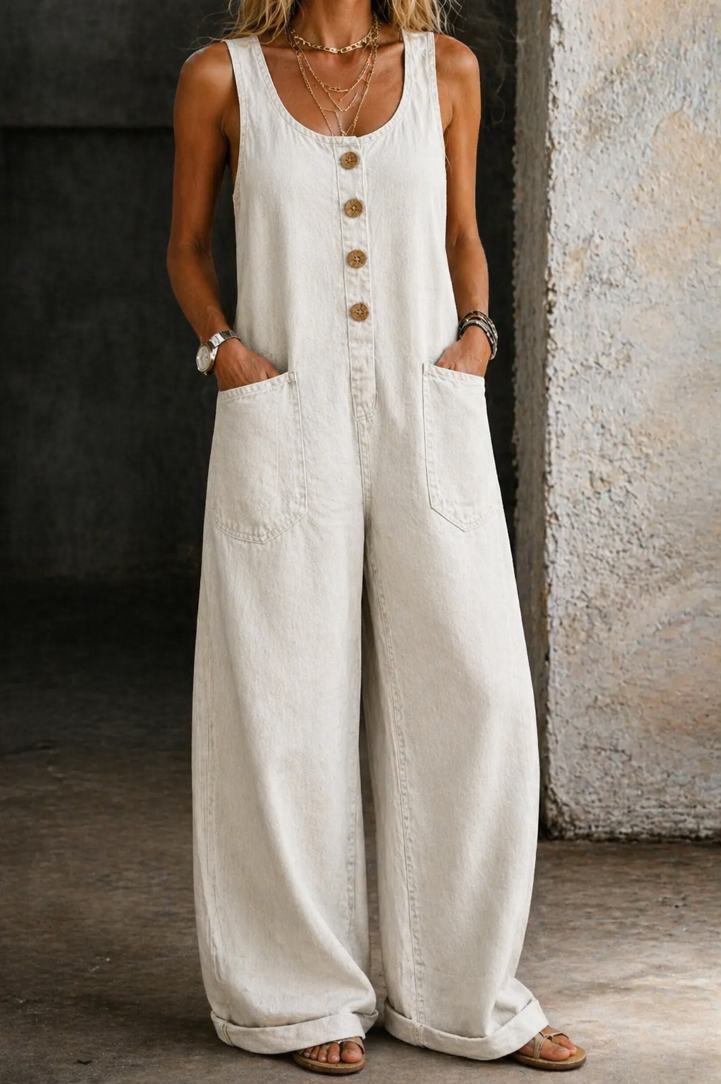 Willy | Vintage Gewassen Katoenen Denim Overalls