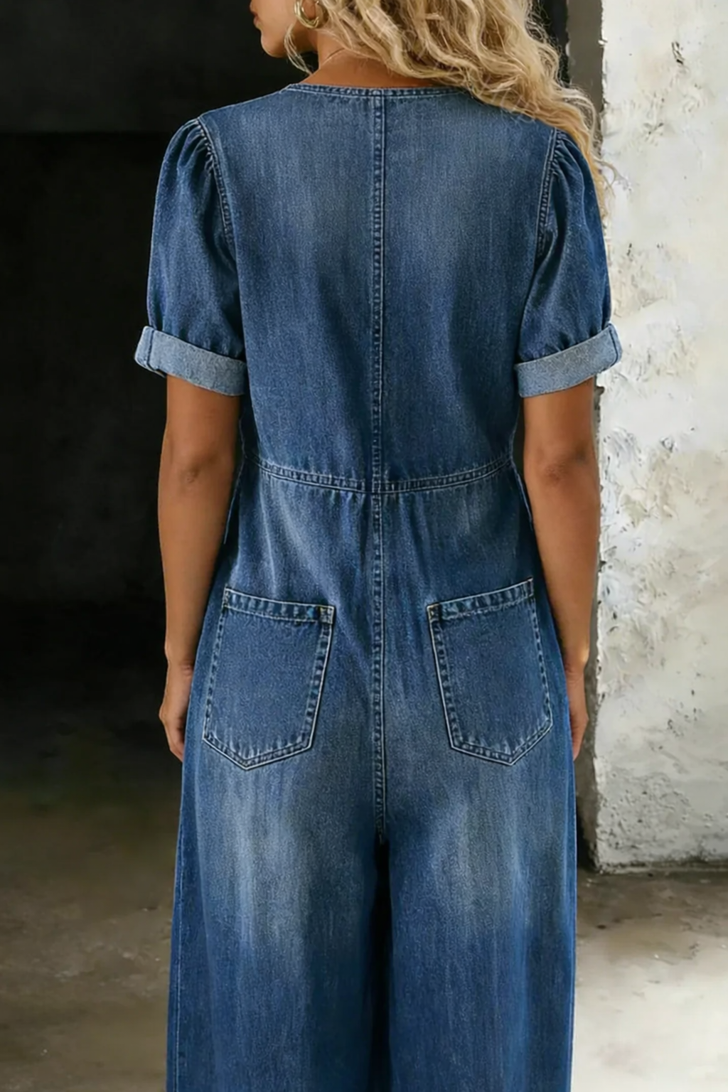 Maya | V-hals Korte Mouwen Jumpsuit