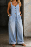 Sadie | Vintage Gewassen Katoenen Denim Overalls