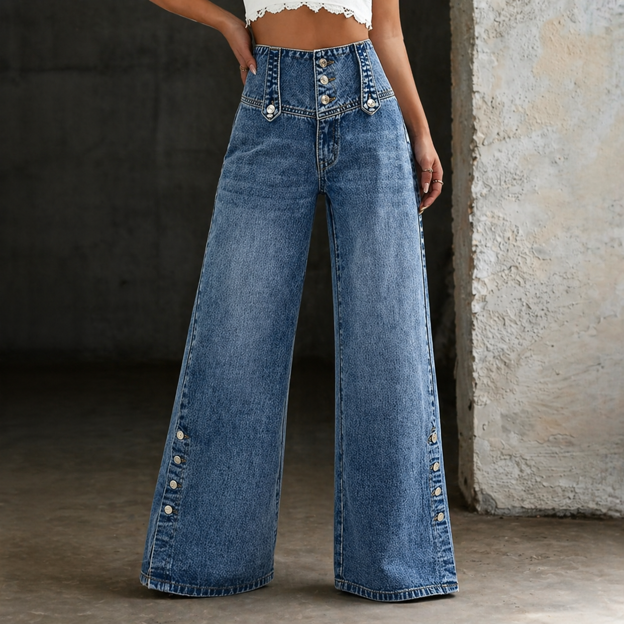 Mia | Hoge Taille Split Jeans