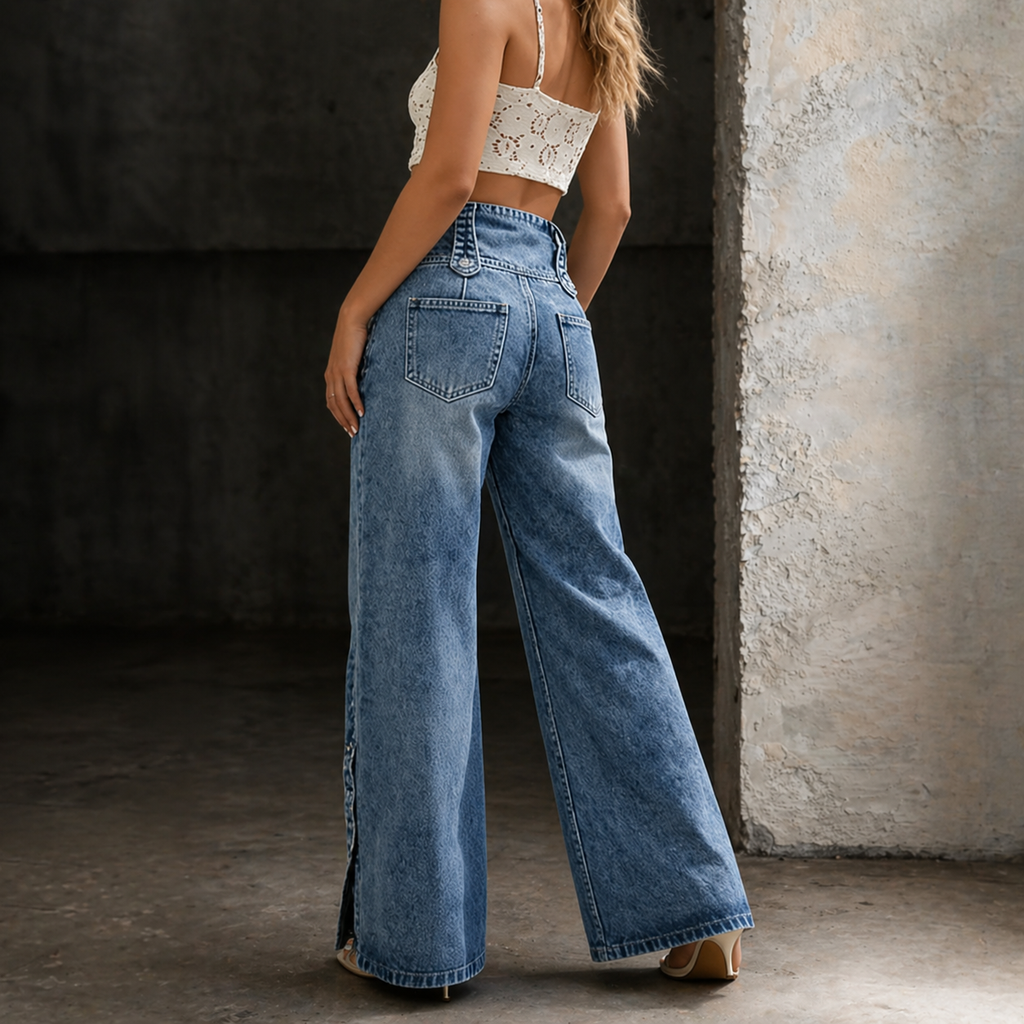 Mia | Hoge Taille Split Jeans