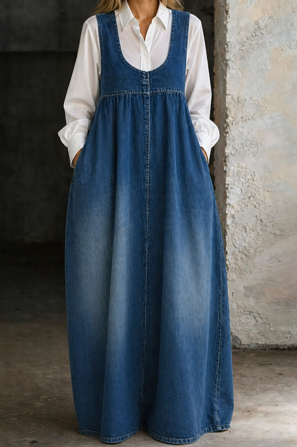 Veronica | Losse Denim Vestjurk