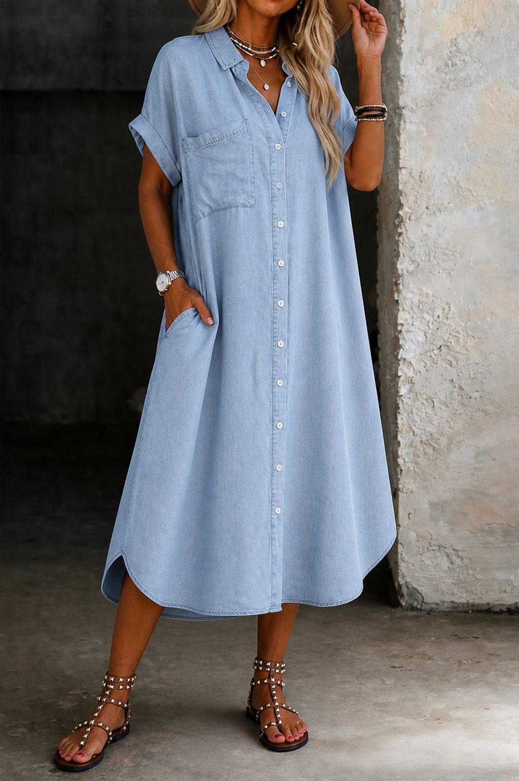 Karen | Lichtgewicht Stijl Shirtjurk